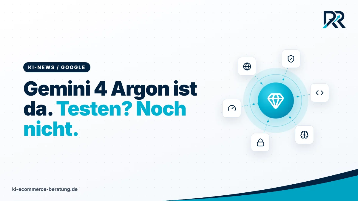 Symbolgrafik: Gemini-Symbol in der Mitte, verbunden mit Cybersicherheit, Code, Reasoning, Schloss, Leistung und Weltkugel