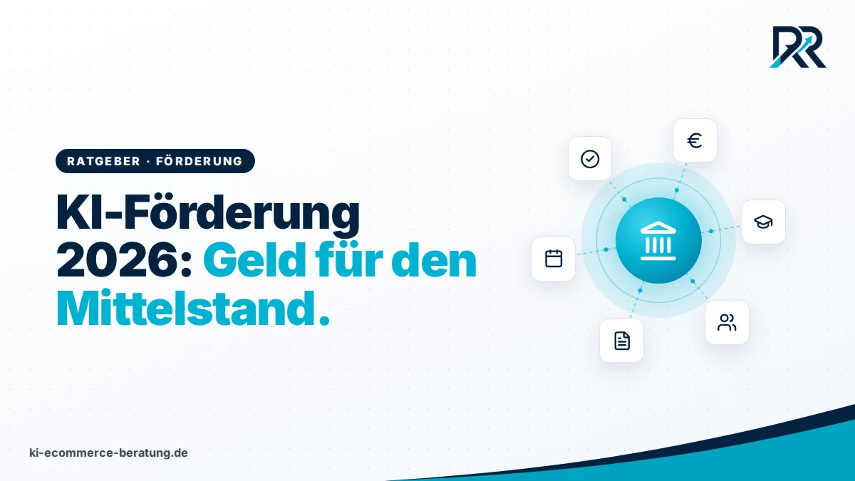 Symbolgrafik: Behördengebäude in der Mitte, verbunden mit Euro, Weiterbildung, Beratung und Antrag